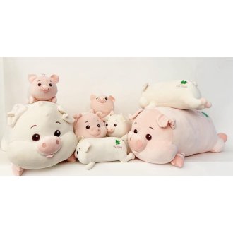 Schweinchen Schwein mit Viel Glück und Kleeblatt Applikation  35 cm