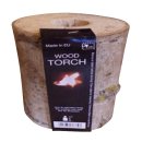 Holz-Fackel innen mit Wachs,ca.12x12cm, Brennzeit 2-3...