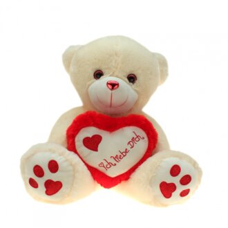 Plüsch Bär mit Herz" Ich Liebe dich "  "Metallo-Rot" 80 cm