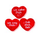 Herz hellrot  mit ´Ich liebe dich ` 3-fach 30x25cm
