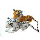 Raubtier Tiger liegend 130 cm weiss braun sortiert #1