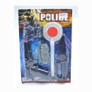 Polizeikarte mit Pistole, Kelle, Messer, Fernglas und...