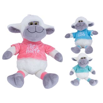 Schaf mit Shirt Be Happy 3f 55/88cm