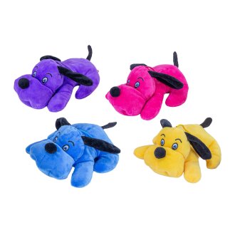 Hund liegend, bunt 4-fach, 17cm