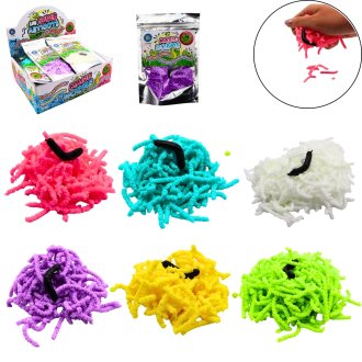 TIERE MAGISCHE RAUPE 50 GRS 6 FARBEN SORT.10,5X3,5X15 cm
