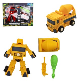 Baufahrzeug Transformer Roboter Werkzeug Set 21X5X16 cm