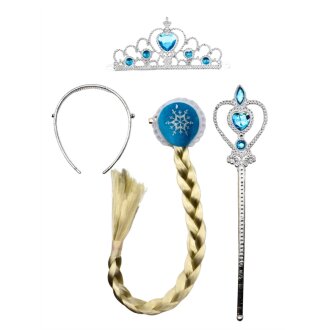 SCHMUCK SET  PRINZESSIN MIT ZOPF 2 FARBEN SORT. 18X2X35 cm