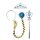 SCHMUCK SET  PRINZESSIN MIT ZOPF 2 FARBEN SORT. 18X2X35 cm