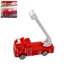 FEUERWEHR LKW MIT RUECKAUFZUG AUF KARTE 16x4x16 cm