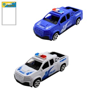 AUTO POLIZEI RUECKAUFZUG  2 FARBEN SORT. 11X5,5X19 cm