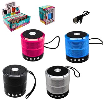 BLUETOOTH LAUTSPRECHER BOX USB 7CM 4 FARBEN SORT.