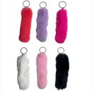 Fuchsschwanz Schlüsselkette, 6 Farben sortiert, ca 10cm