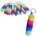 Fuchsschwanz Schlüsselkette,Regenbogen ca 15cm