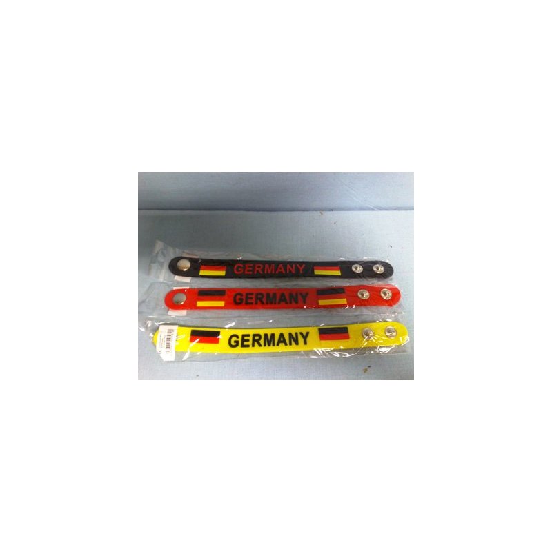 Armband Germany schwarz - rot - gelb mit Schrift 23cm