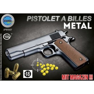 0,50 J Max Pistole Kugel schwarz metall 22cm