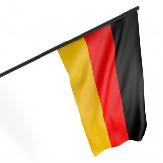 Deutschland-Fahne, ca.  30 x 45 cm, mit Stab in