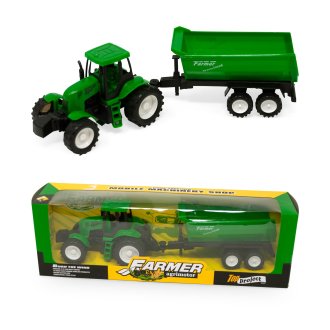 Traktor+Anhänger in Box 32x11cm