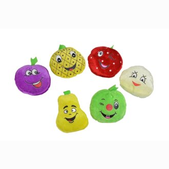 Plüsch Früchte Velvetplüsch, 6-fach sortiert, 9 cm