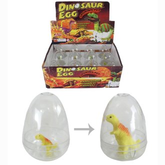 Dinoei mit wachsendem Dino im geschlossenem Ei, 5-fach sortiert, 12 Stück im Display, 6 cm