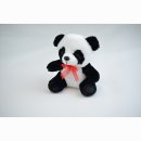 Plüsch Panda sitzend, rote Schleife, 22 cm