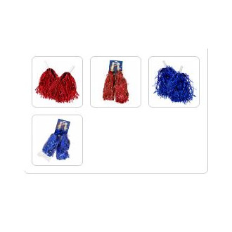 Cheerleader Pom Poms "2er Set"rot und blau Länge ca. 33 cm
