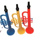 Trompete 3-Knopf bunt rot blau gelb ca 30 cm