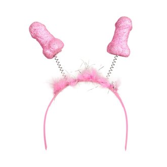 Haarreif Diadem Penis  rosa Glitter