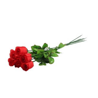 Rose Baccara  nur  rot 65cm mit 3Blättern