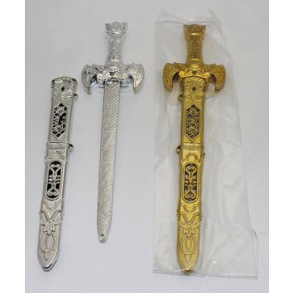 Dolch Schwert klein gold und silber eloxiert 30cm