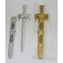 Dolch Schwert klein gold und silber eloxiert 30cm